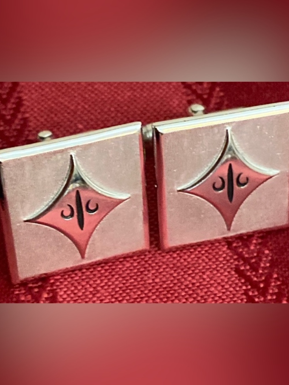 Vintage SWANK Fleur De Lis Stainless Steel CUFFLINKS